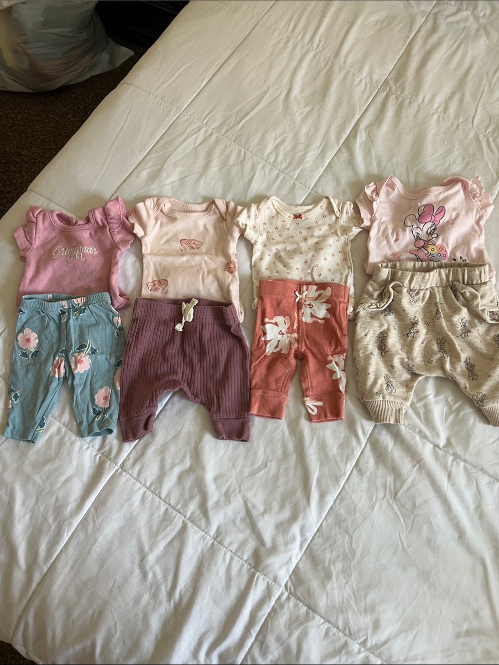 Four Baby Girls' Mixed Pink & Neutral Two-Piece Outfit Set